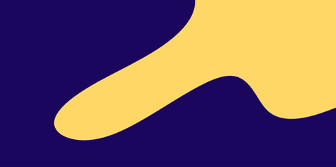 Curved Pointing Finger Yellow Purple Background Vector Illustration. Abstract shape resembling a thick, curved finger or pointer on a purple background.