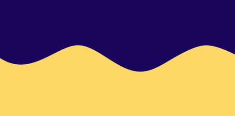 Classic Sine Wave Pattern Yellow Purple Background Vector Illustration. Background featuring a uniform, horizontal sine wave separating the yellow and purple areas.