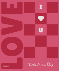 Valentines day sale flyer simple minimalism design