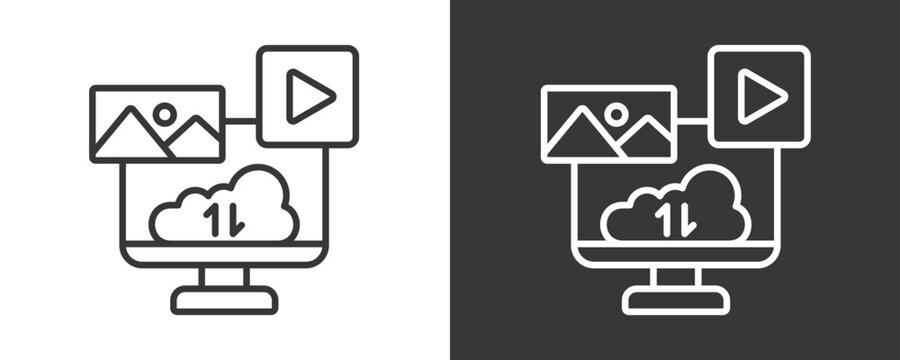 Online Media Icon Set Vector Collection Isolated In Black And White