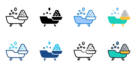 Bath salts icon set multiple style collection 
