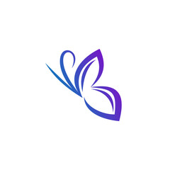 Obraz premium Elegant Blue Purple Butterfly Logo Design 