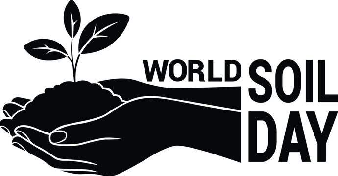Plant growth from soil, World Soil Day features hands carefully holding soil with a small plant growing symbolizing life new beginnings and the importance of conservation