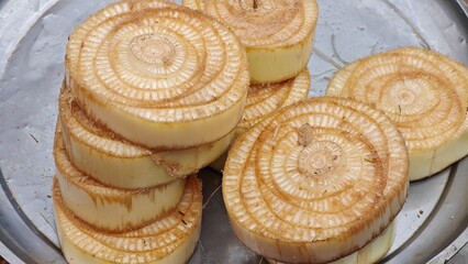 Banana stalk for making floating basket for Loy Krathong festival in Thailand.