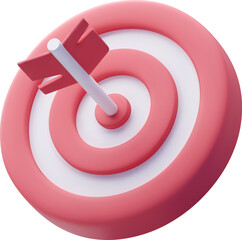 3D Vector Target with Arrow for Business and Marketing Goal Concept