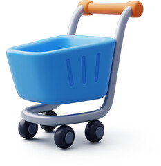 3D Vector Shopping Cart for Online Store and E-commerce.