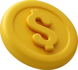 3D Vector Gold Coins with Dollar Sign for Finance and Investment Concept