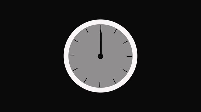 Minimalist clock face on black background with hand at twelve conveys precise time, countdown, and scheduling concept. Simple Clock Face with Single Hand Pointing to Twelve on Black Background time.