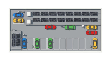 Modern parking lot design with solar panels and electric vehicle charging stations shows green technology innovation and future ready infrastructure planning