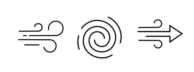 Simple Weather Forecast Icons: Wind, Air, & Climate