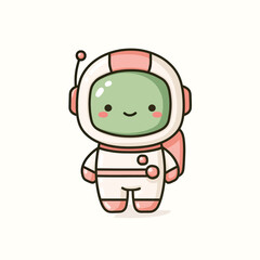 Obraz premium Cute astronaut character illustration, perfect for space-themed projects and designs, with a friendly expression.