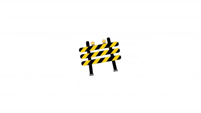 Traffic road barrier road closed yellow and back