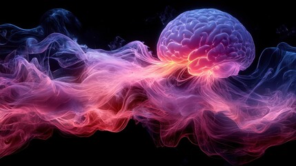 Abstract Brainwave Visualization: Neural Pathways and Consciousness