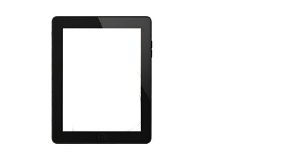 Fototapeta premium Tablet with black screen and white cutout in shape of an 