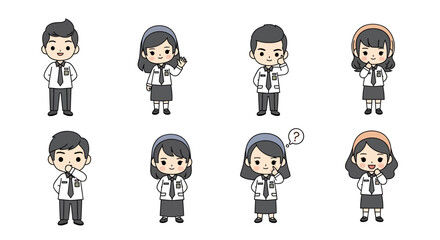 Indonesian High School and Scout Students Chibi