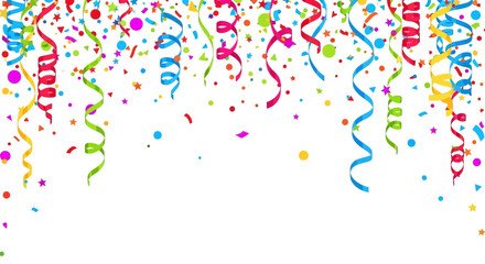 Festive Confetti and Streamers Celebration Background for Parties and Events