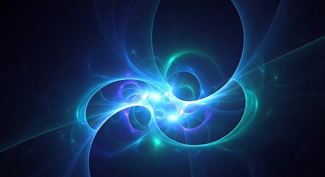 Abstract glowing energy trails, modern digital art light effect. - Powered by Adobe