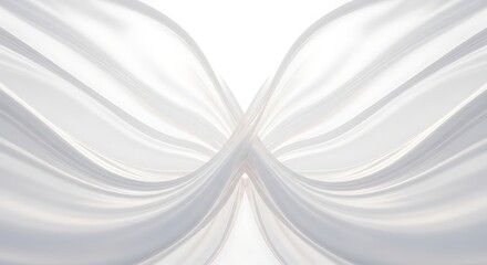 Soft white abstract flowing fabric waves smooth texture backdrop
