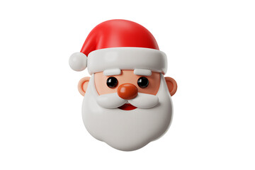 Joyful Santa Claus face with a cheerful expression, perfect for holiday greetings, Christmas promotions, and festive designs, bringing warmth and cheer