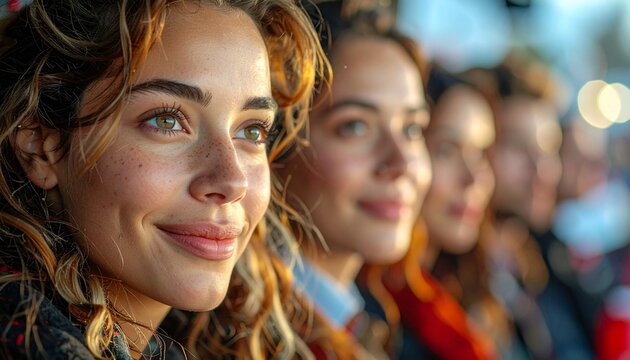 A young woman illuminated by golden sunset light, symbol of warmth and celebration, editorial style with vibrant atmosphere