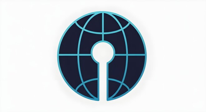 Unlock global access with this modern keyhole globe design concept - Powered by Adobe