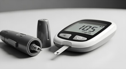 Modern glucose meter monitors health with clear digital display