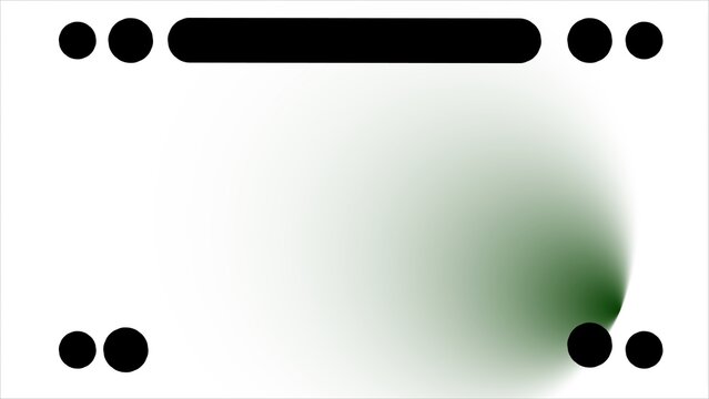 Abstract minimalist design features a soft green gradient blending into a white background with black geometric shapes creating a modern and simple artistic backdrop suitable for various creative pro