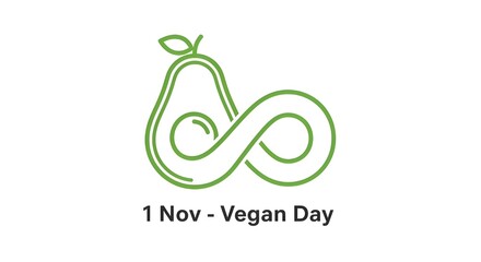 Celebrate Vegan Day with this fresh avocado infinity logo