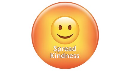 Positive emoji promotes spreading kindness in a vibrant, uplifting design