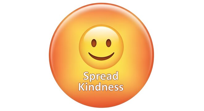 Positive emoji promotes spreading kindness in a vibrant, uplifting design
