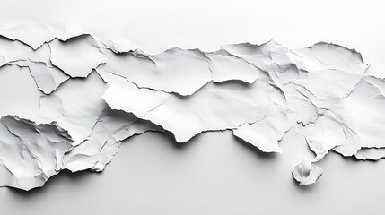 White torn crumpled paper texture for abstract backgrounds and graphic design use