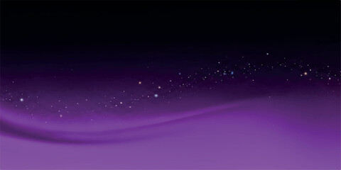 Abstract purple wave with stars and a dark gradient background.