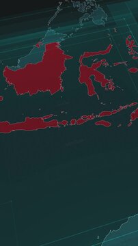 Vertical portrait, zoom in to the map of Lombok Strait with text, textless.