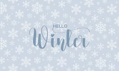 Hello Winter. Christmas Lettering. Merry Christmas Quote. Vector Illustration