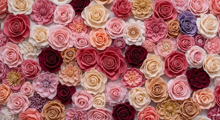 Vibrant Floral Display - A Kaleidoscope of Roses in Full Bloom.