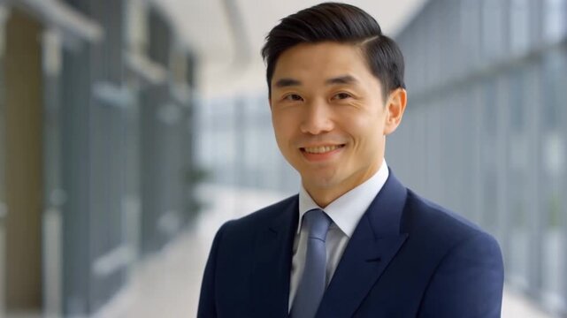 A portrait of a confident and professional man in a business setting Stock Video