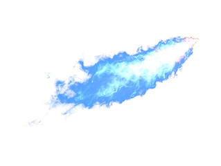Fototapeta premium Intense blue flame or energy blast stream with dynamic glowing effects