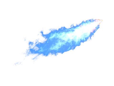 Intense blue flame or energy blast stream with dynamic glowing effects