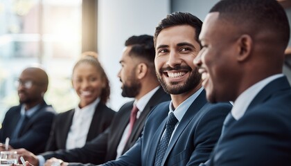 Diverse Business Professionals Attending Meeting in Modern Conference Room