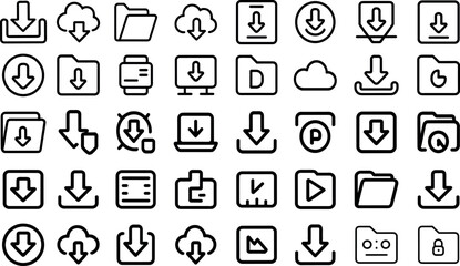 Download Set Vector Illustration of Arrow and Cloud Isolated on Transparent Background