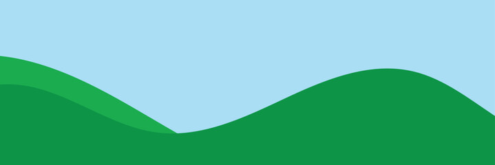 Fototapeta premium Simple green hill landscape, hills mountains, landscape nature&nbsp;outdoors .vector illustration.&nbsp;EPS&nbsp;10&nbsp;.