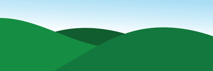 Simple green hill landscape, hills mountains, landscape nature outdoors .vector illustration. EPS 10 .