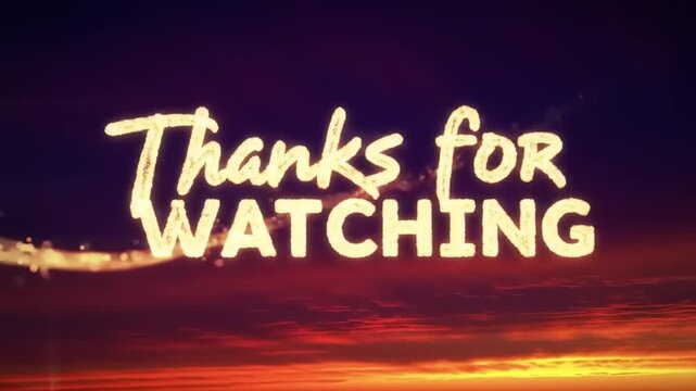 Thank you message with fireworks display.