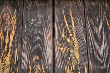 오래된 절의 나무 기둥 질감