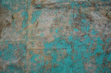 오래되어 풍화된 나무 합판 위 페인트 자국