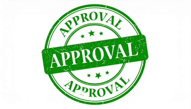 Approval Stamp: A green approval stamp is a symbol of authorization, validation, and consent, conveying official acceptance.