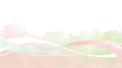 背景にかぶせる装飾波ラインピンクと黄緑ライン付き