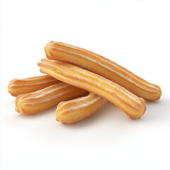 Stick churros crunchy fries snack food, isolated white