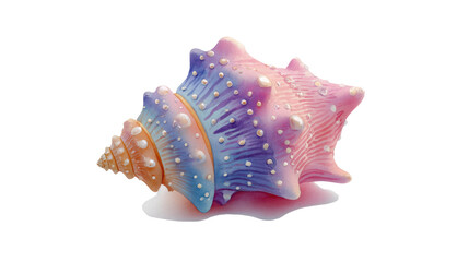 Coastal Gem: A close-up shot of a unique and colorful seashell, the spiral form, iridescent hues, and delicate texture, inviting the viewer into the magic of the ocean's depths.
