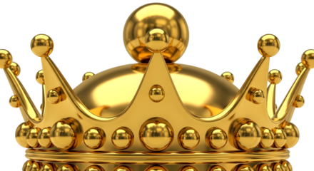 Majestic Golden Crown with Ornate Details and Black Background royal royalty isolated on a transparent background